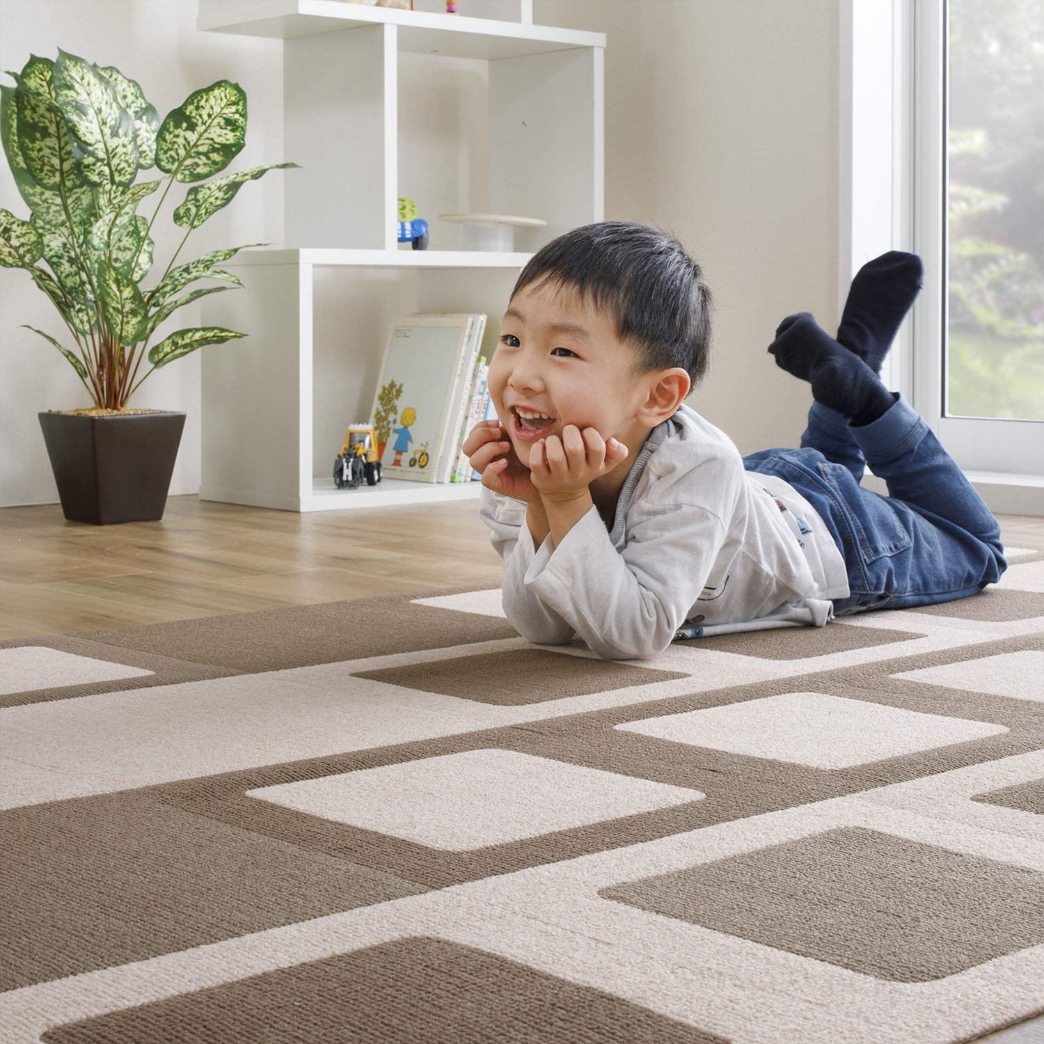 日本製 撥水 消臭 洗えるサンコー ずれない ジョイントマット 30×30cm