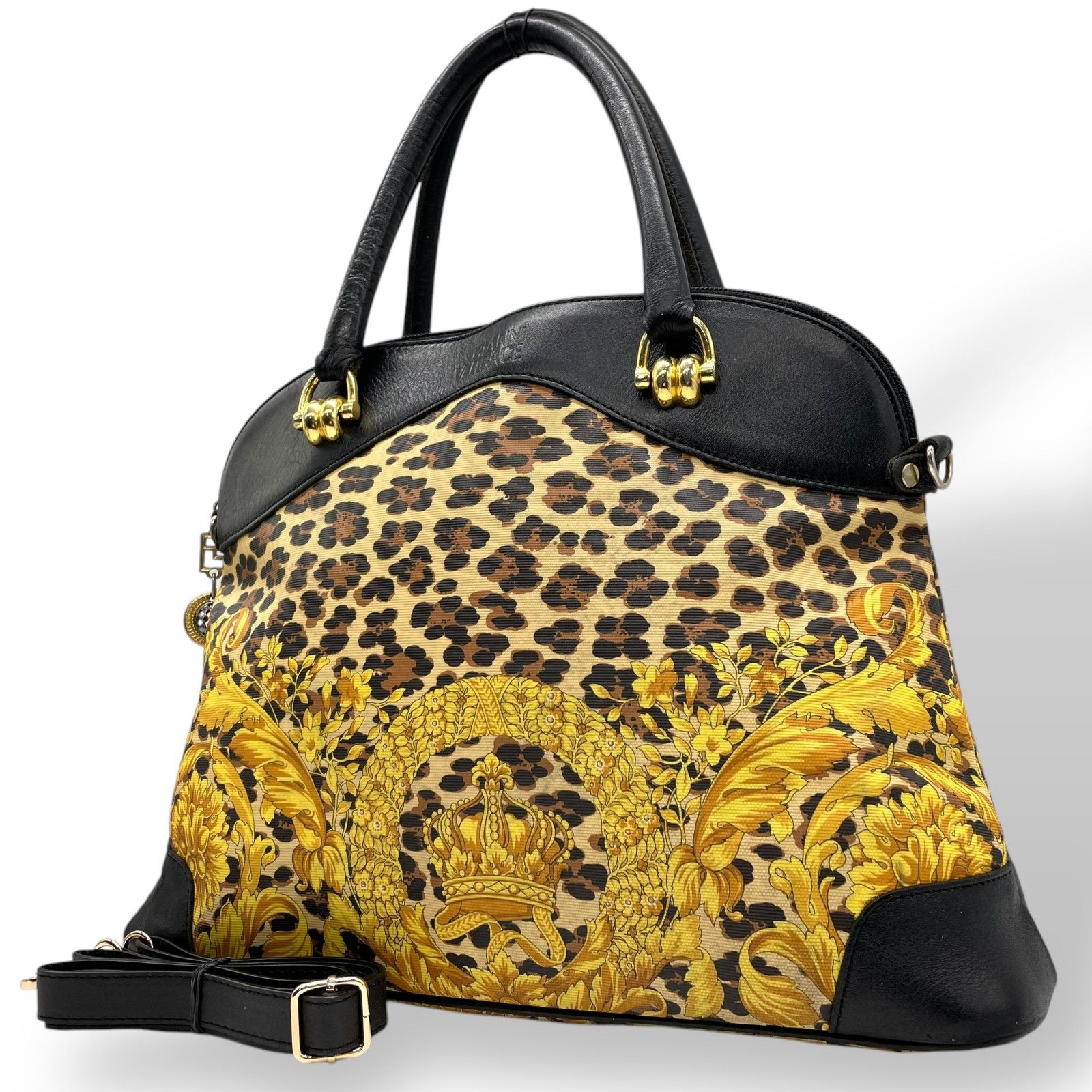 ジャンニ ヴェルサーチ GIANNI VERSACE レオパード ハンドバッグ