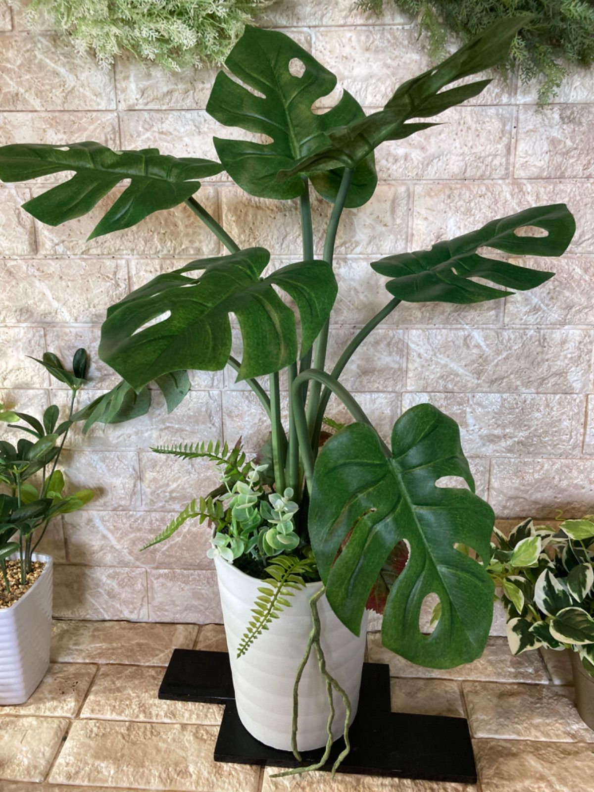 光触媒 人工観葉植物 ウォールグリーン フェイクグリーン oモンステラ