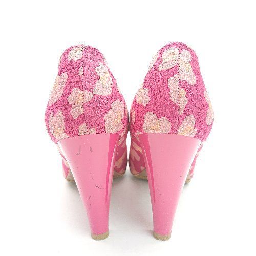 ◇ ◎ JILL STUART ジル スチュアート ラウンドトゥ ヒール 花柄 ラメ 