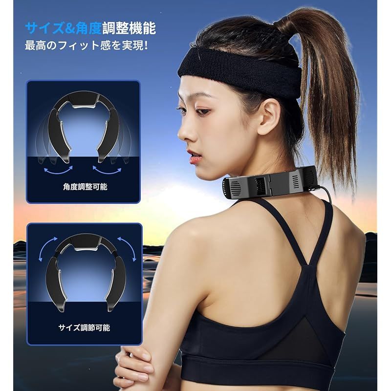 ネッククーラー 冷却ブレート 2025新登場-首掛けクーラー-30000mAhバッテリー付き 首掛け扇風機 ペルチェ素子 ３つ冷却ブレート 強弱モード Type-C給電式 携帯扇風機 静音＆軽量 折り畳み サイズ調整可 アウトドア 山登り|ゴルフ|海釣り 暑さ HRDEVELOPMENT_JP