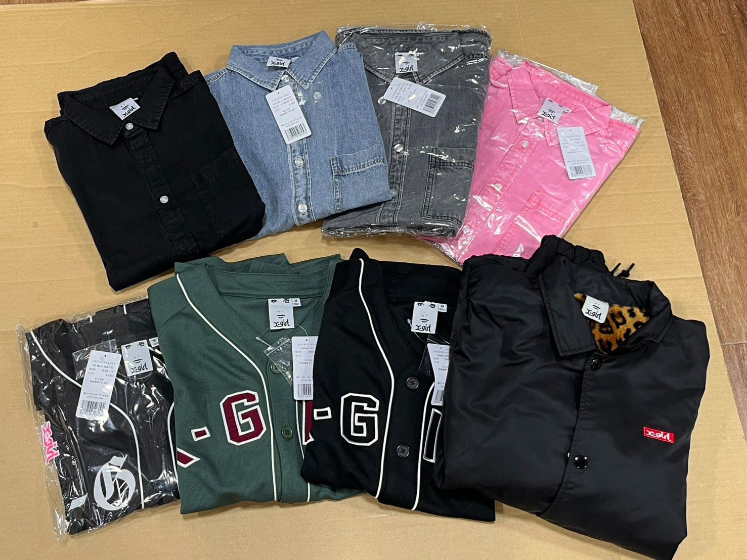 EL6 X-girl 半袖シャツ ベースボールシャツ ジャケット おまとめ 洋服8着 Ｍサイズ タグ付き含む MK11157