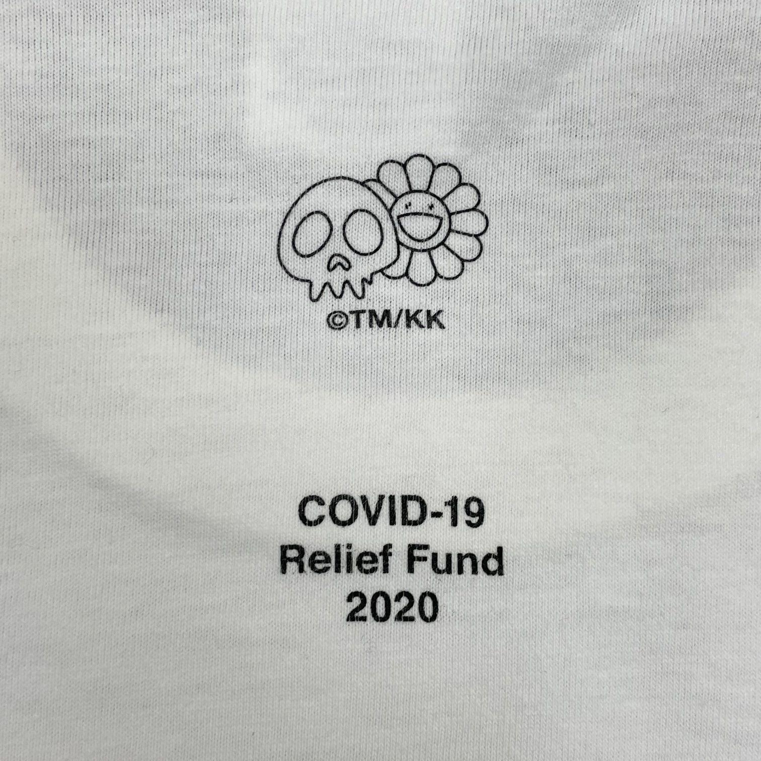 Supreme×Takashi Murakami 2020SS COVID-19 Relief Box Logo Tee kaikai kiki シュプリーム×村上隆 レリーフボックスロゴ Tシャツ 半袖カットソー チャリティ カイカイキキ ホワイト サイズXL【210228】【新古品】【me04】