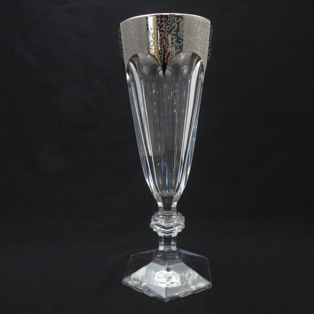 Baccarat バカラ フルート アルクール 405 2000 フラワーベース 1点 クリスタル プラチナ彩 2000個 H32 花瓶 SU13070Z