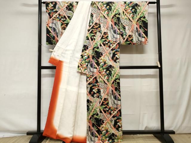 平和屋着物○上質な小紋 梟 金彩 さが美扱い 正絹 逸品 AAAY1743np