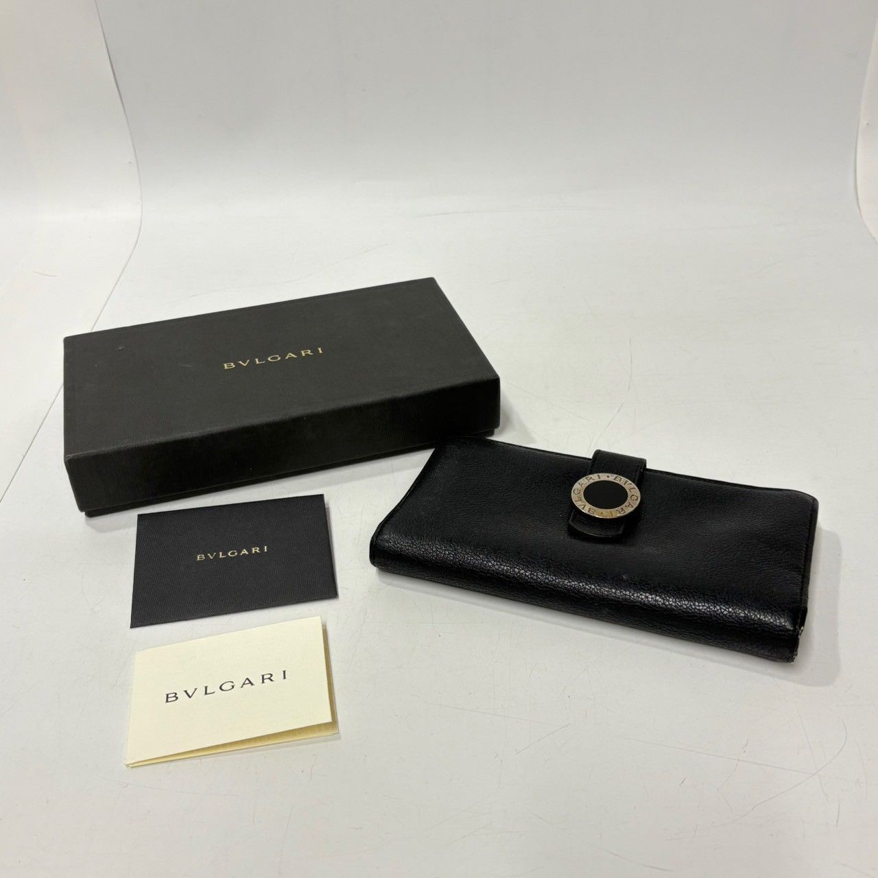 ☆M7 箱付き BVLGARI ブルガリ コローレ レザー 二つ折り 長財布 留め 