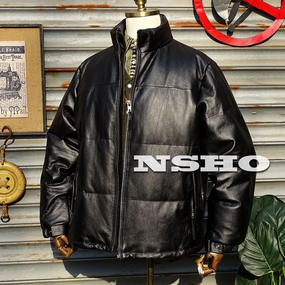 レア 最高峰 ナッパ 冬定番 ゆったりめ イタリアンレザー ダウン  