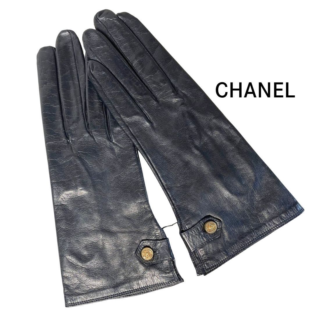 正規店購入 CHANEL シャネル ラムスキンレザー グローブ 手袋