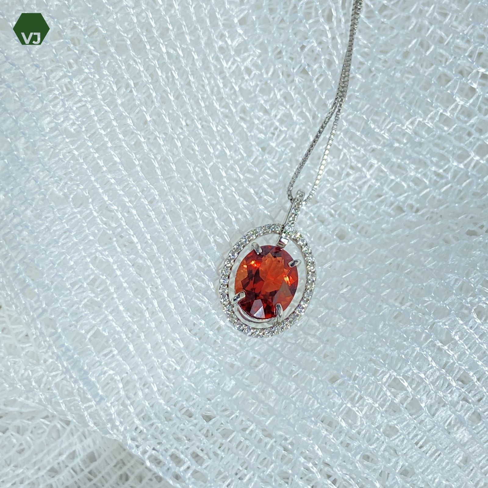 13‐30】アンデシン ダイヤモンド ネックレス 1.46ct D0.12ct【中古  