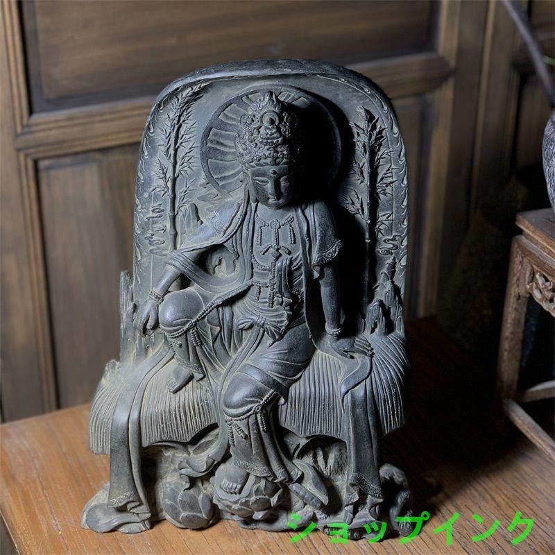 石像 石仏 紫竹自在観音 工芸品 美術品 置物 【公式通販】