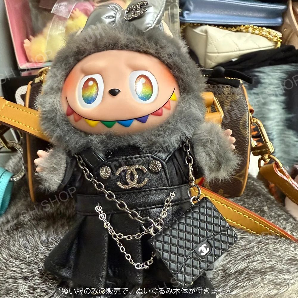 5点セット LABUBU 15/17cm ぬい服　着ぐるみ　可愛いセット ラブブ Labubu ぬいぐるみ服 5点セット ぬい服 リボン+半袖+靴 +