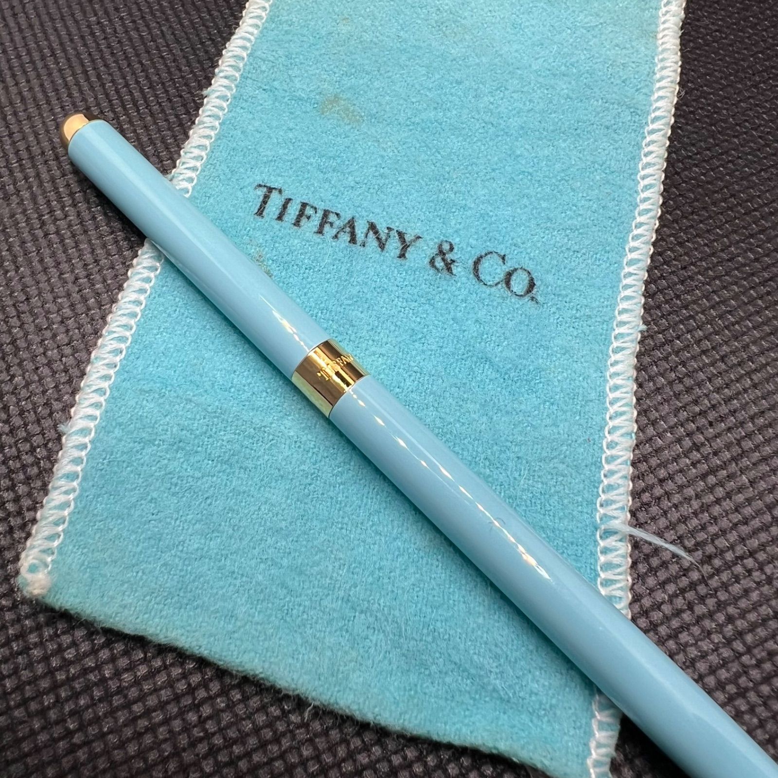 Tiffany&Co. ティファニー ツイスト式 ボールペン ゴールド ブルー