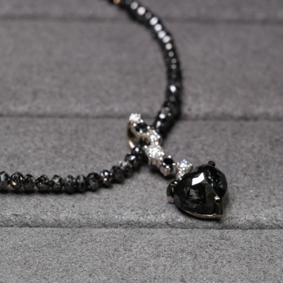 極美品　ブラックダイヤモンド ネックレス　k18WG Black Diamond K18WGブラックダイヤモンドネックレス (No.60761