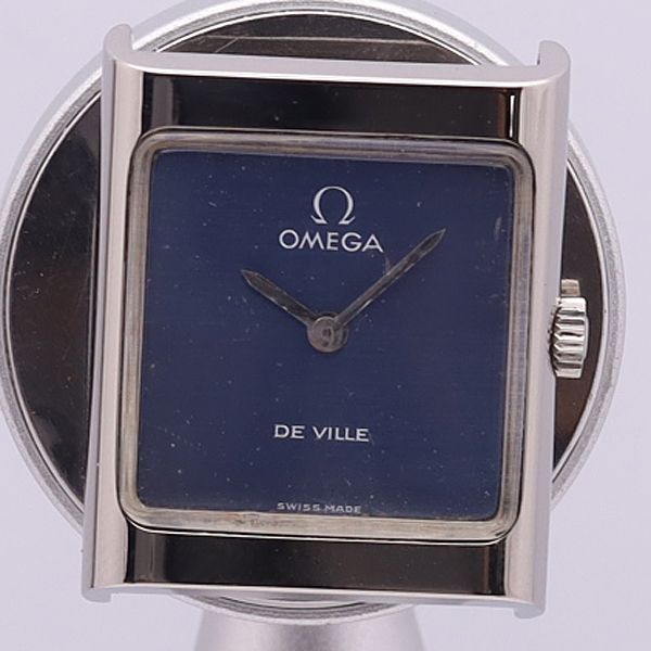 オメガ　レディース腕時計　手巻き デッドストック級 稼働 オメガ 手巻き スクエア 青文字盤 トップ