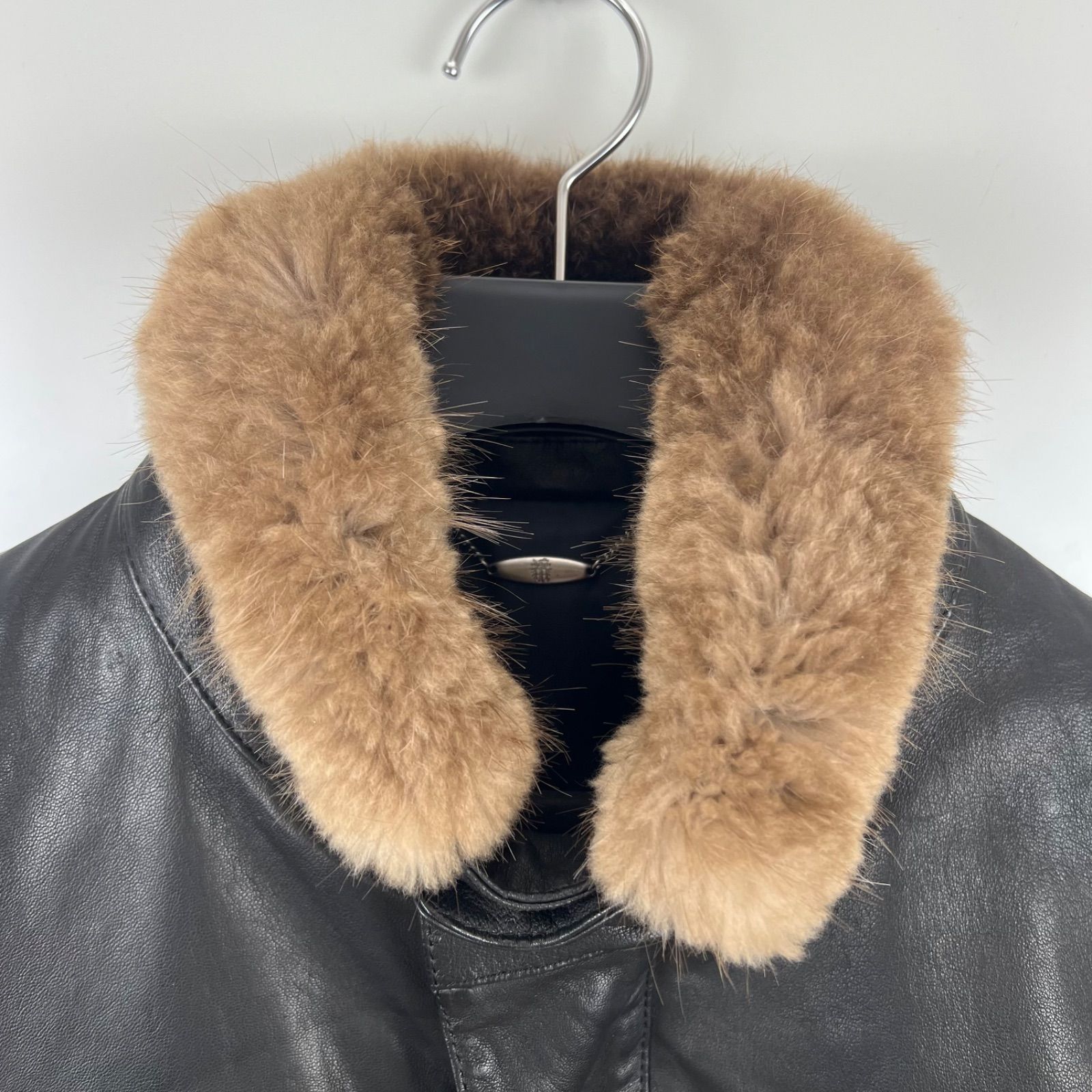 DAKS special Beaver fur & sheepskin leather down coat M ダックス 