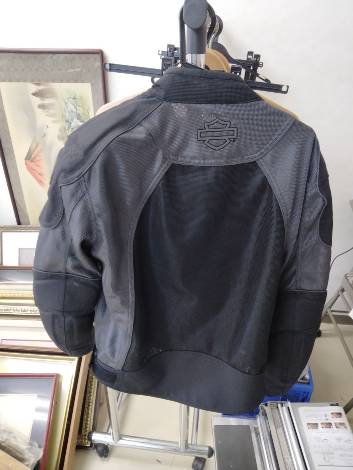 HARLEY DAVIDSON ライダースジャケット Mサイズ 黒 ナイロン メッシュ 