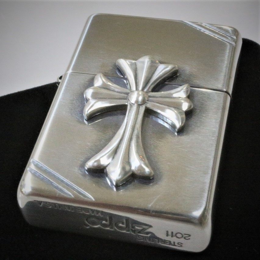 純銀ZIPPO クロスメタル スターリングシルバー ジッポ ライター