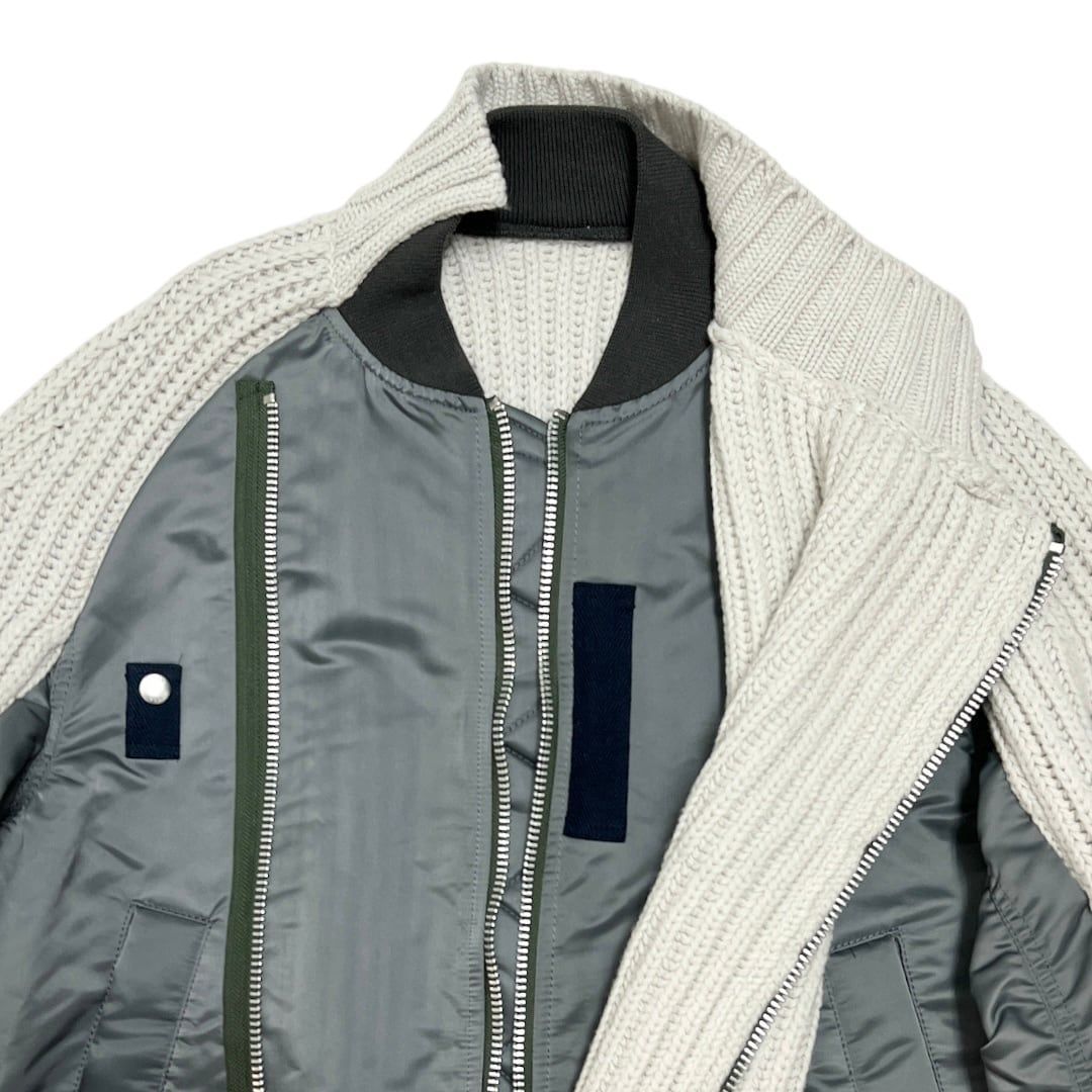 Sacai 22aw knit bomber jacket