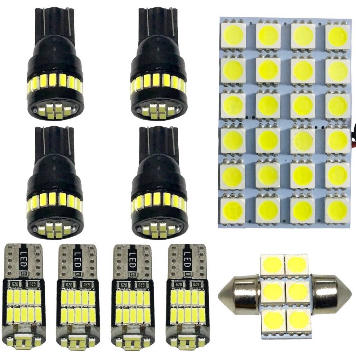 鬼爆 マークX ジオ ANA10系 T10 LED ルームランプ 10点セット 基盤＋ウェッジ球 超爆光 ホワイト トヨタ 純正球交換用 パーツ  車検対応