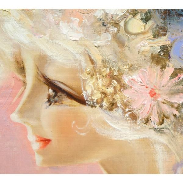 鶴岡 義雄「マドモアゼル」油絵・F4号 日本芸術院会員 二科会