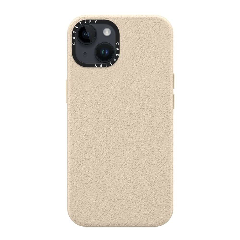 色: Oat Milk】CASETiFY レザー iPhone 14 ケース - 《ショップ説明