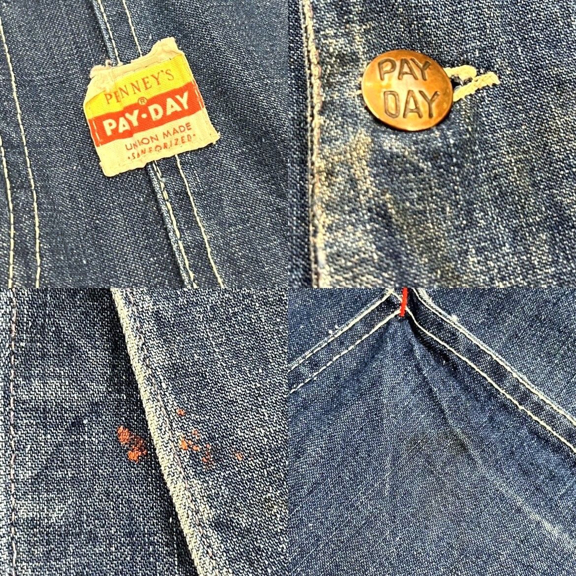 50s ビンテージ PAY DAY デニム カバーオール ジャケット 50s ビンテージ PAY DAY デニム カバーオール ジャケット