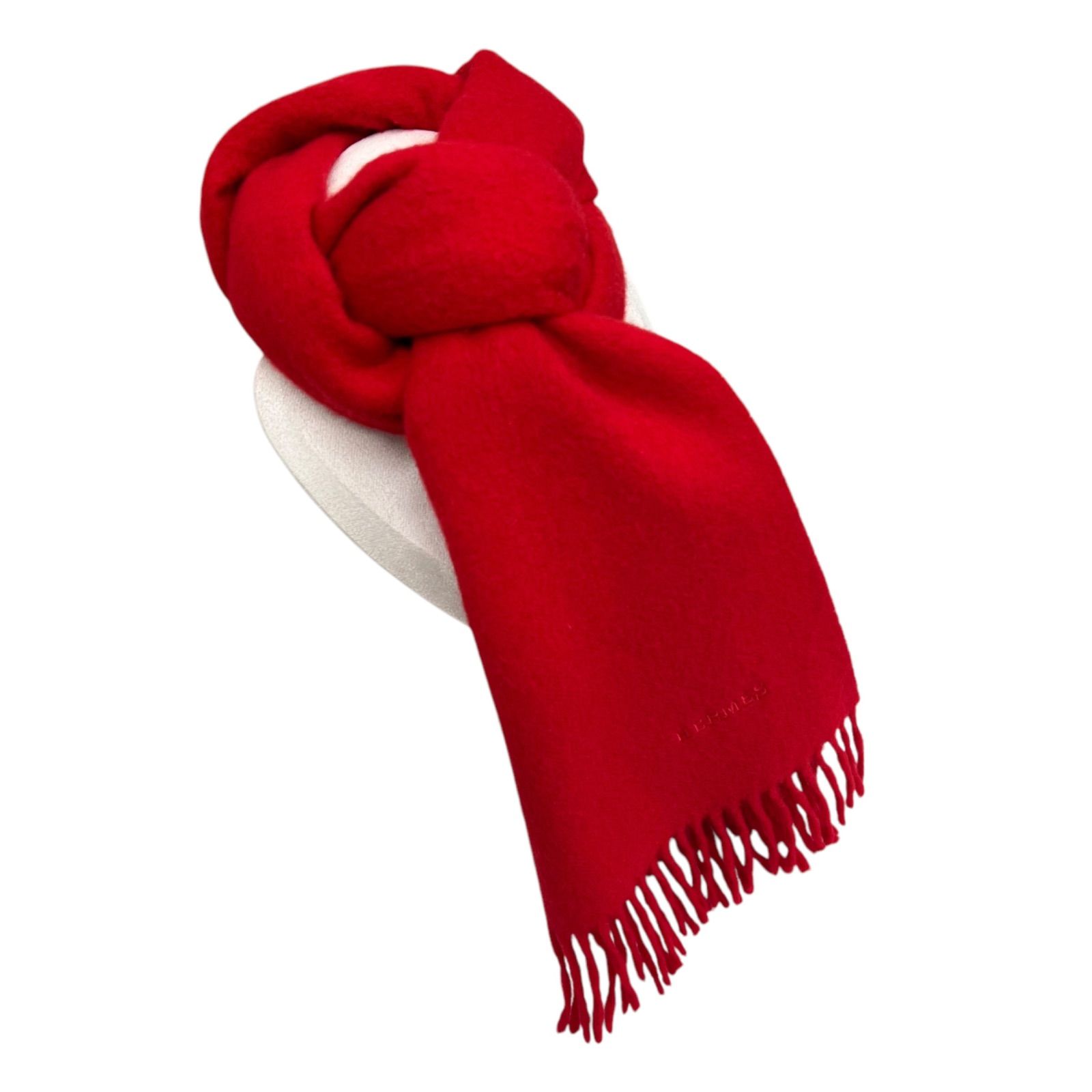 Hermès エルメス マフラー ストール ロゴ刺繍 クリーニング済み