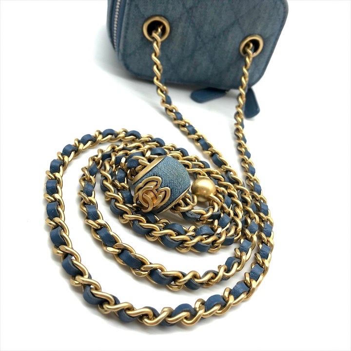 良品 CHANEL シャネル ココマーク デニム ミニ マトラッセ