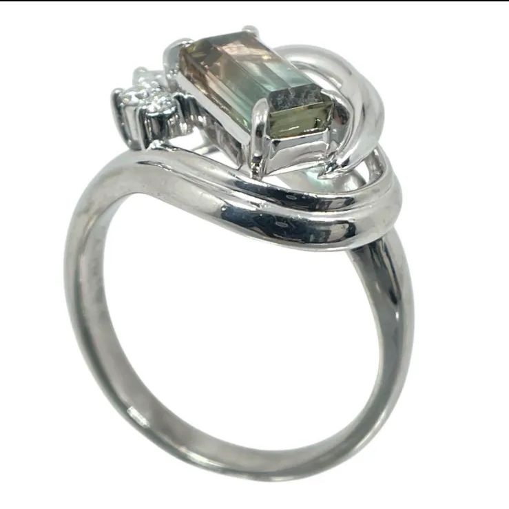 バイ トルマリン リング 1.22ct Pt900 プラチナ ダイヤ 指輪 SIROKUMA-CORPORATION_COM