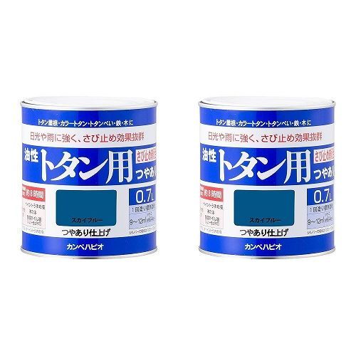 ＫＡＮＳＡＩ カンペ 油性トタン用０．７Ｌスカイブルー 2缶セット【BT