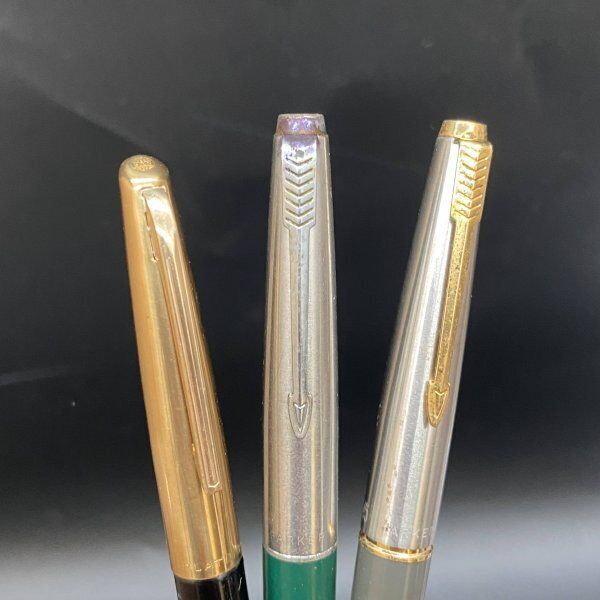 【ジャンク品】万年筆2本 PAKER パーカー PLATINUM プラチナ K18  万年筆 PARKER PLATINUM パーカー プラチナ 2本 シルバー スターリング