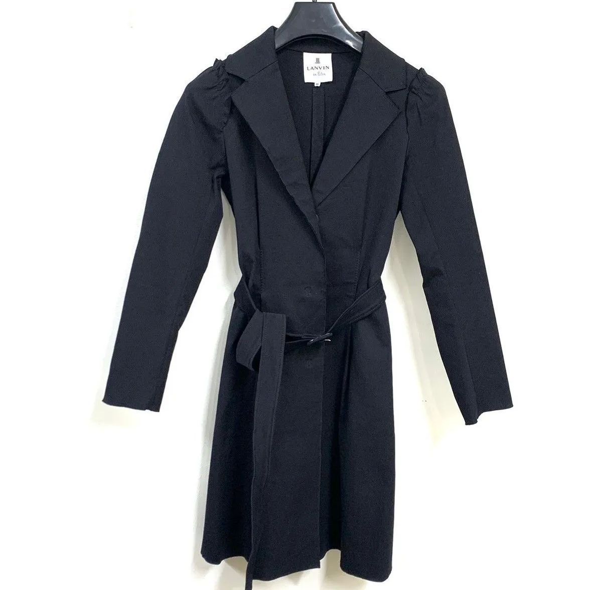 LANVIN en Bleu】ランバン/シングルトレンチコート/36/ブラック