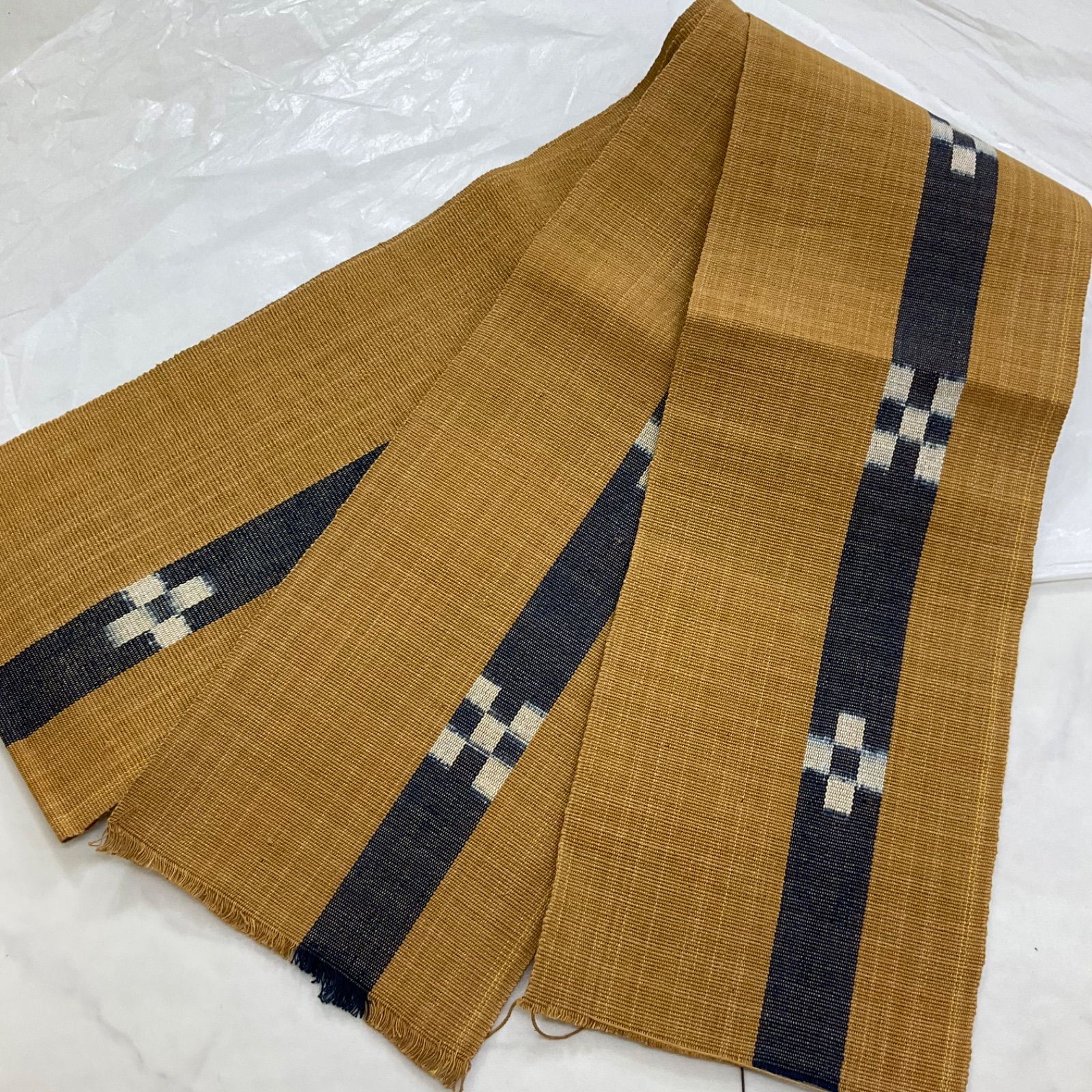 kimono+one ○夏用○未使用同然 ○沖縄県八重山ミンサー織○素敵