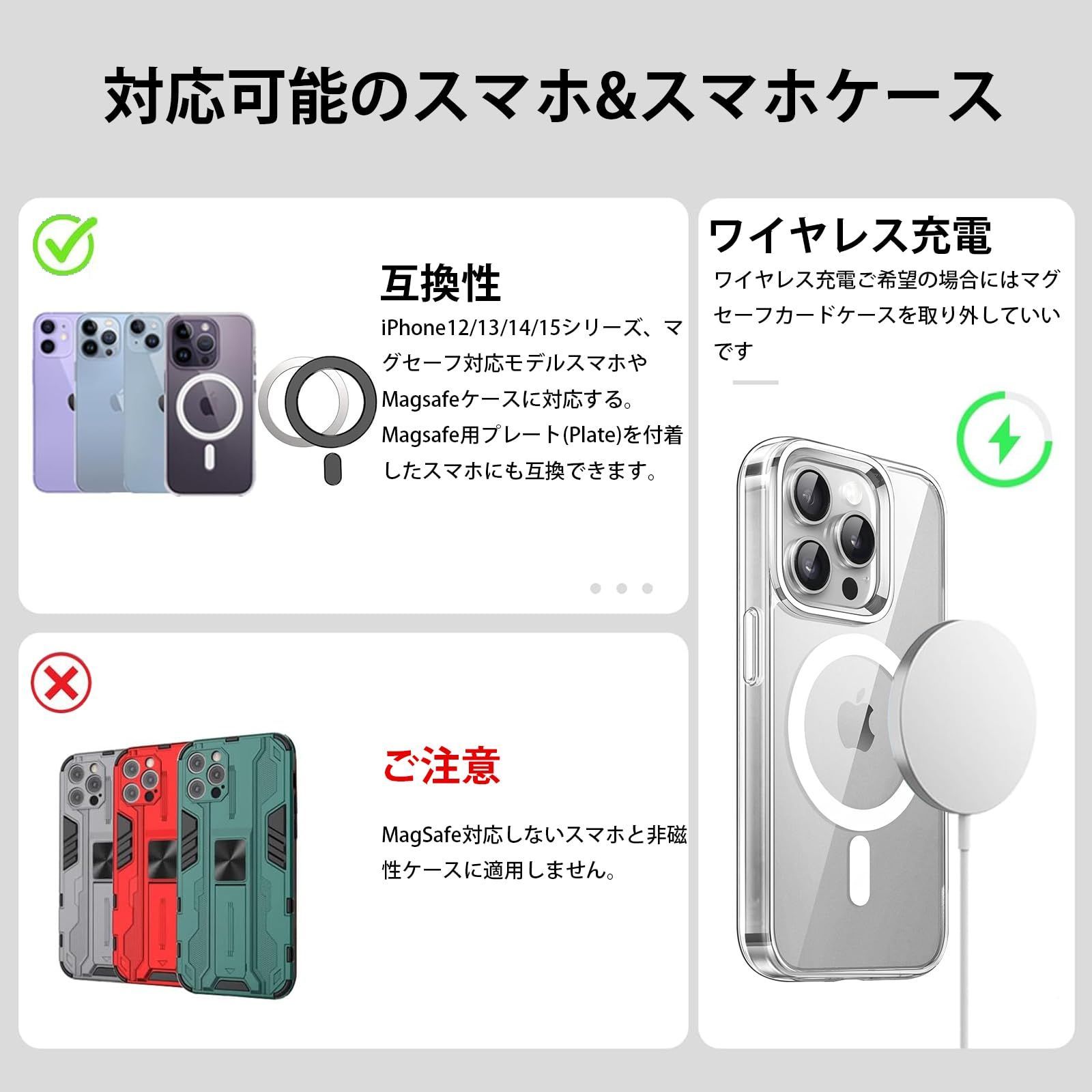 最安値‼️スマホ magsafeウォレット カード入れ SUICA 定期入れ カード入れ SUICA 定期入れ MagSafeウォレット スリム スキミング防止