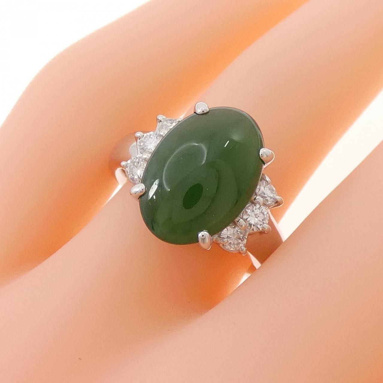 PT900 ヒスイ リング 4.03CT CE49 鑑別付翡翠ヒスイプラチナ PT900 ヒスイ リング 4.03CT CE49 鑑別付翡翠ヒスイプラチナ