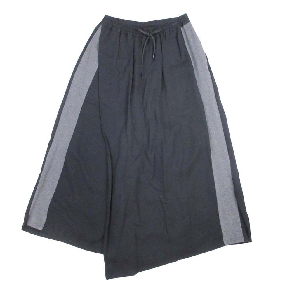 美品 gomme ゴム サイドライン ラップ風 アシンメトリー ワイドパンツ