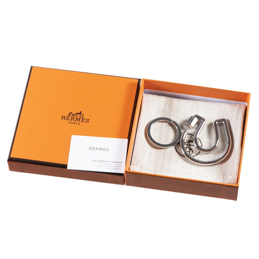 HERMES エルメス Porte-cles Fer a Cheval フェール ア シュヴァル H077329FJ1L キーリング キーホルダー  ホースシュー シルバー【中古】