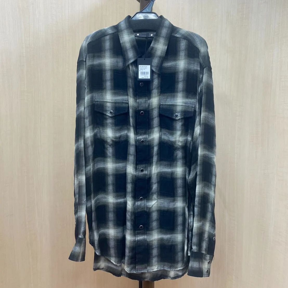 ☆新品未使用☆ 定価35200円【MINEDENIM】Distortion Ombre Check L.Western SH マインデニム 服 メンズ  長袖 おしゃれ 白 ホワイト white 黒 ブラック 木村拓哉 キムタク 芸能人 アイドル 野口強 - メルカリ