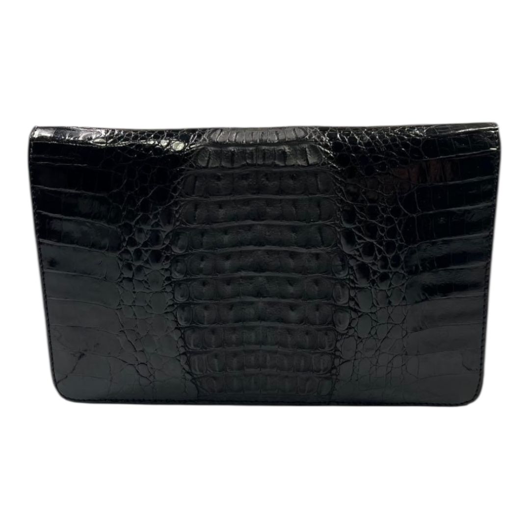 リアルクロコダイル クラッチバッグ ダイヤルロック ゴールド金具 シャクインクロコ