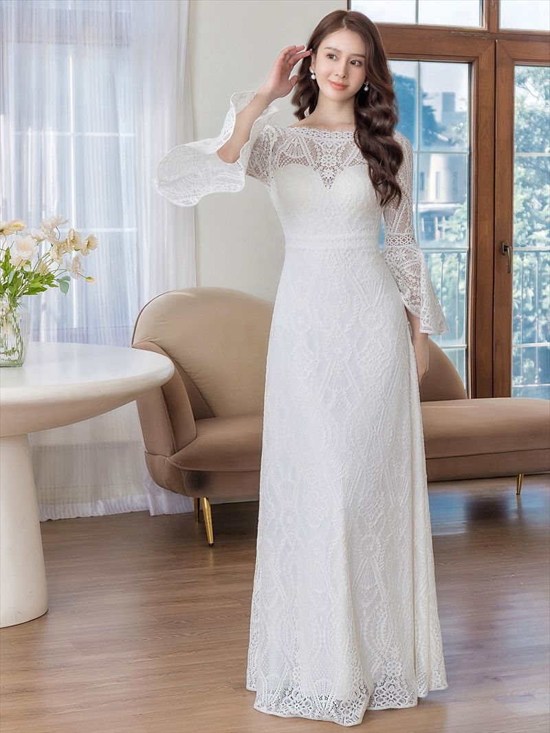 エルケイ ドレス ホワイト Ｓサイズ コンテスト 発表会 パーティ ナイトドレス オーダーメイド対応可