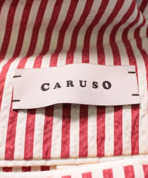 CARUSO カジュアルジャケット 52(XL位) 赤x白(ストライプ)