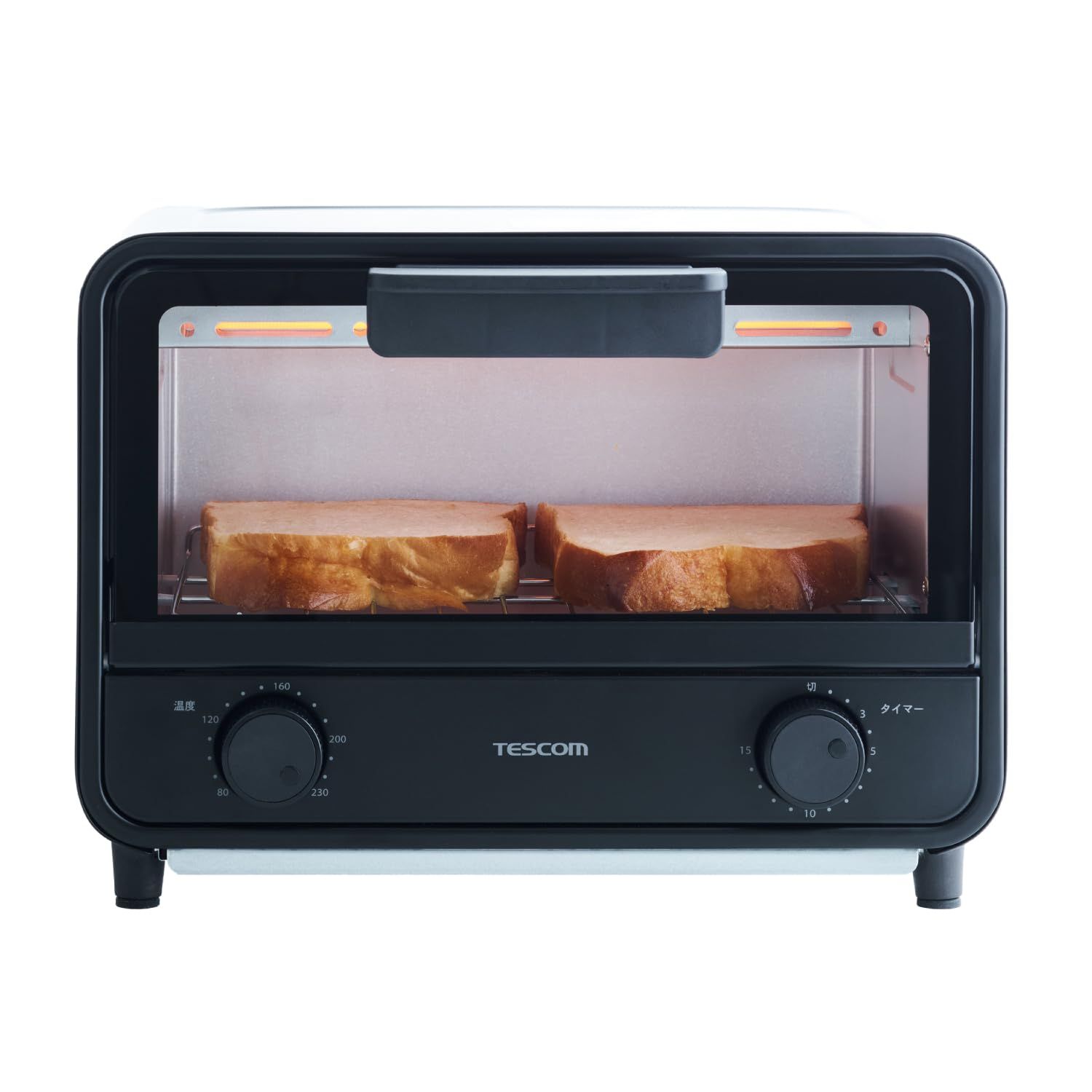 テスコム オーブントースター 2枚焼き 80～230℃ 温度調節 無段階 1000W タイマー15