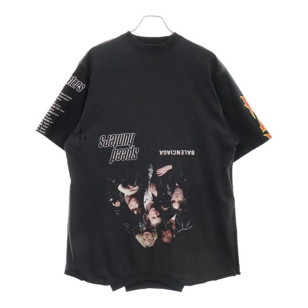 BALENCIAGA (バレンシアガ) 22SS Speed Hunter Upside Down Oversized Tee ヴィンテージ加工 スピードハンターリメイク Tシャツ 698811 TMVC9 ブラック
