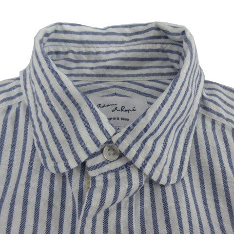 ADAM ET ROPE◆長袖シャツ/FREE/コットン/BLK/無地/GAH-05170-A ADAM ET ROPÉ HOMME(アダム エ ロペ オム) / リネン コットン
