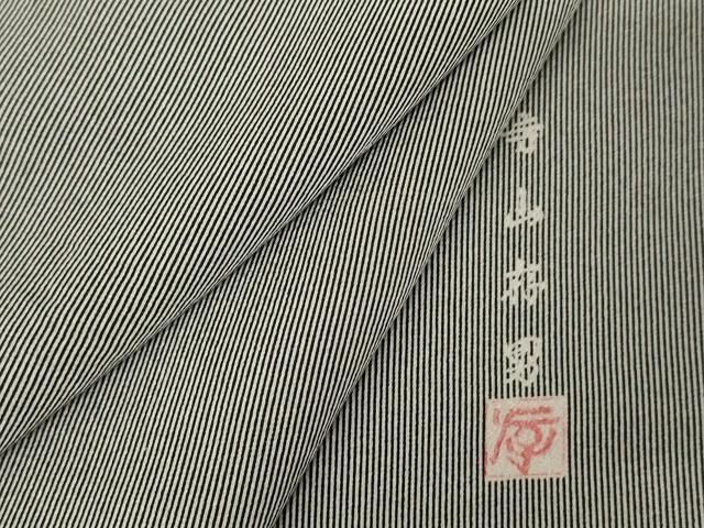 平和屋着物○江戸小紋 寺山存男 万筋 白×黒 正絹 逸品 AAAW5311br