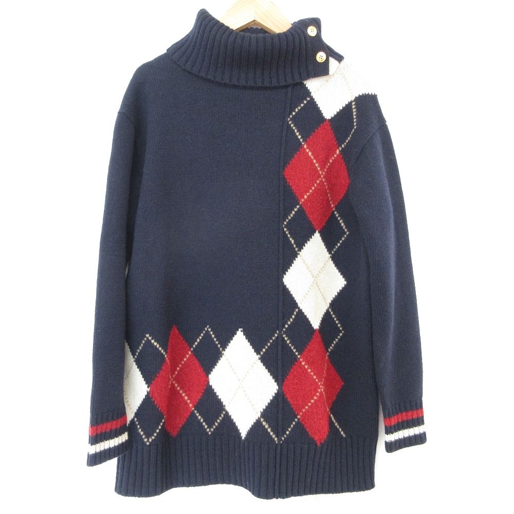 ブルーレーベルクレストブリッジ タートルニット アーガイル 38 ウール