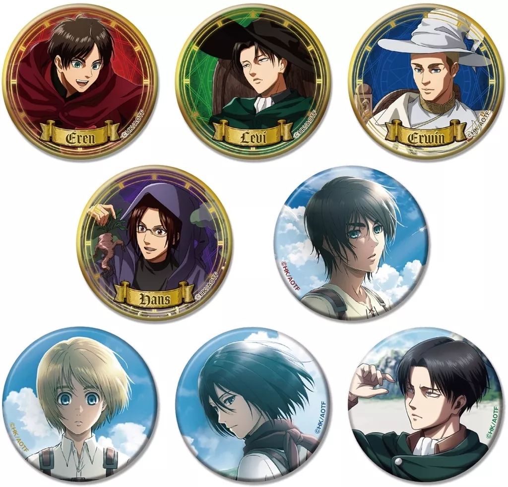進撃の巨人　魔法使い　缶バッジ　ラメキラカンバッジ　エレン　8個 進撃の巨人 魔法使い 缶バッジ ラメキラカンバッジ エレン 8個 進撃の