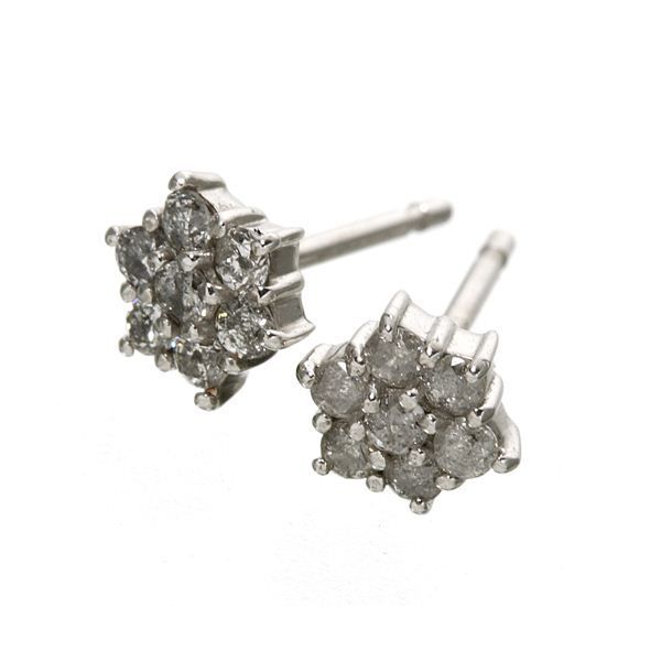 K18WG 7スターダイヤモンドピアス ホワイトゴールド 1919529