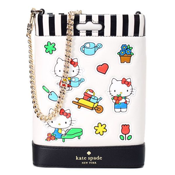 ケイトスペード ハローキティ スマホショルダー katespade キティちゃん コラボ レザー フォン ポーチ チェーン 2way クロスボディ 斜めがけ ショルダーバッグ マルチ KK224