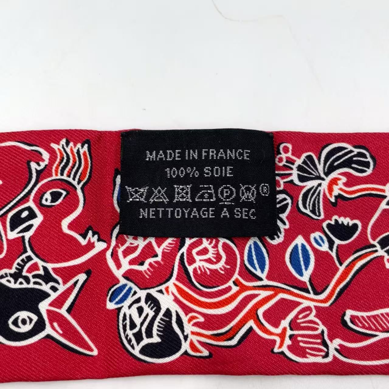 HERMES ツイリー シルク マルチ ×レッド スカーフ